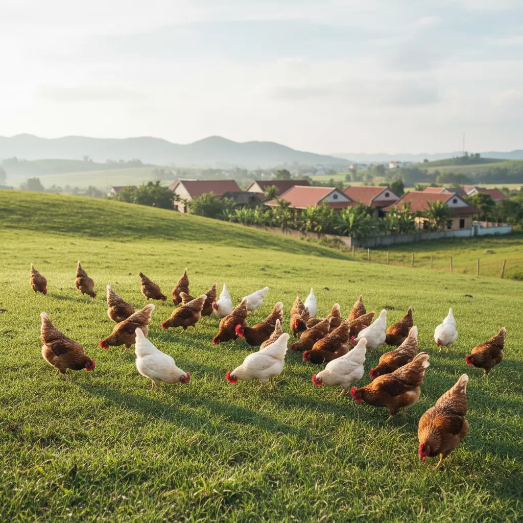 Mô hình nuôi gà thả vườn giúp thịt gà săn chắc và thơm ngon hơn