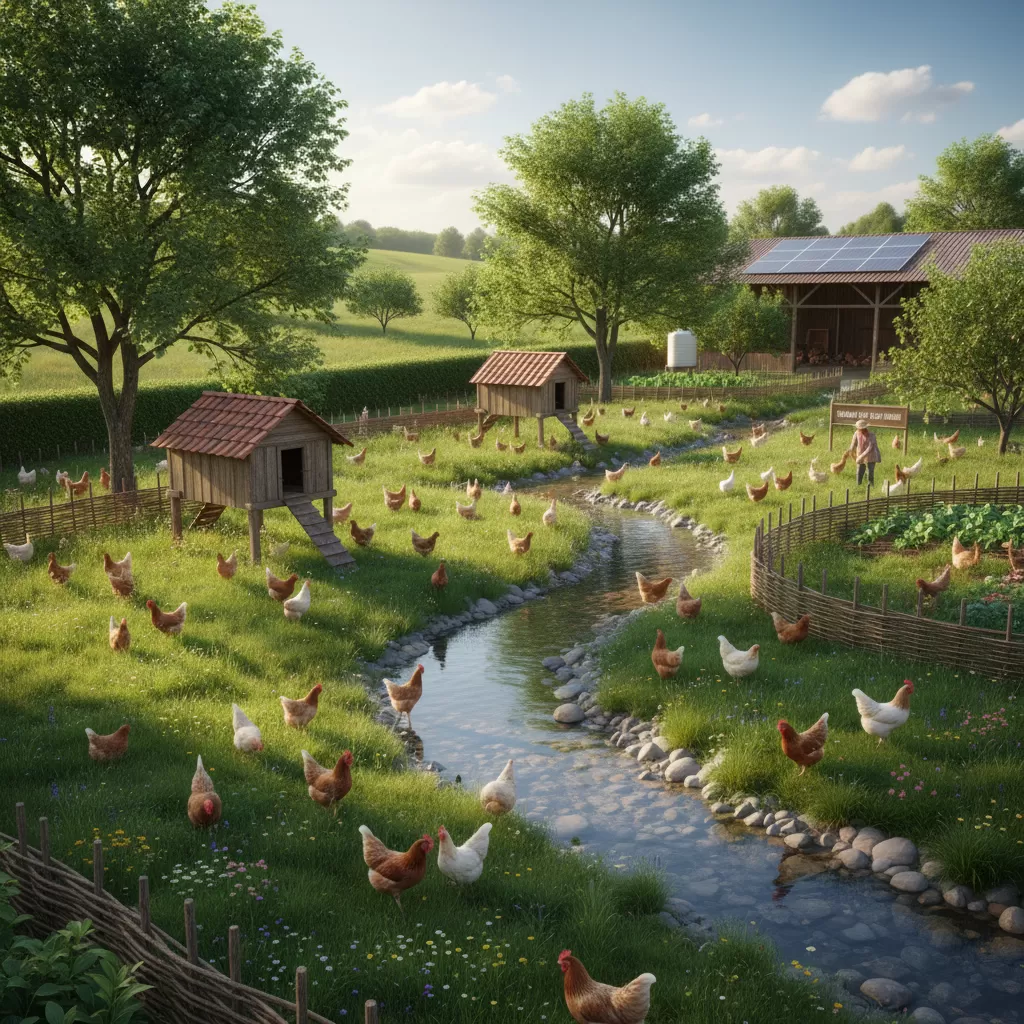 Mô hình vườn chăn thả gà lý tưởng giúp đàn gia cầm phát triển khỏe mạnh