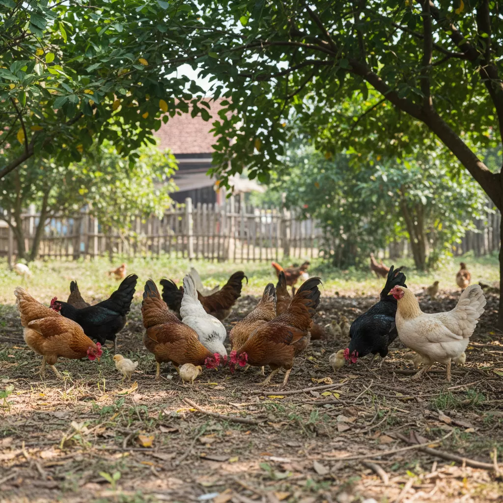 Môi trường tự nhiên giúp gà phát triển khỏe mạnh và giảm thiểu dịch bệnh