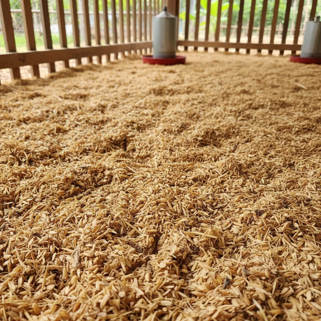 Nền chuồng êm ái là yếu tố tiên quyết để bảo vệ đôi chân to đặc trưng của gà Đông Tảo