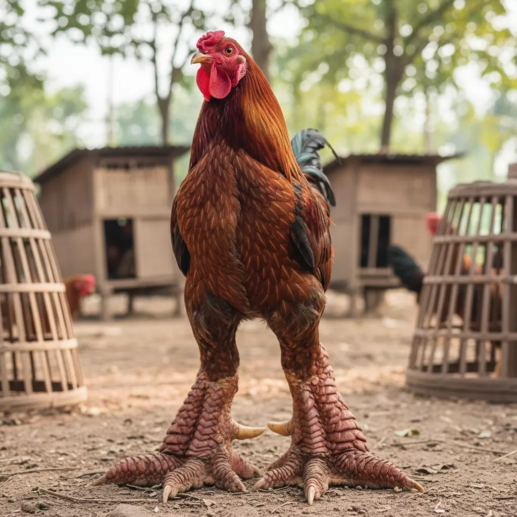 gemini_image_1770276639 Đôi chân to khỏe là đặc điểm nhận dạng quý báu của giống gà Đông Tảo thuần chủng