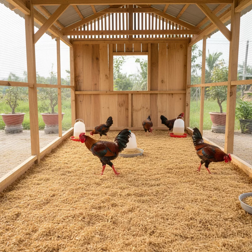 gemini_image_1770276640 Sử dụng đệm lót sinh học giúp giảm áp lực và tránh tổn thương cho lòng bàn chân gà