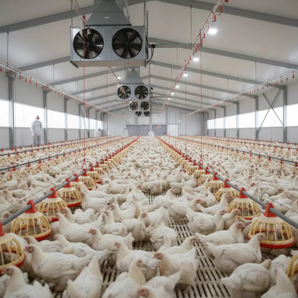 Việc tối ưu mật độ nuôi gà thịt trong chuồng và ngoài sân hiệu quả giúp nâng cao năng suất