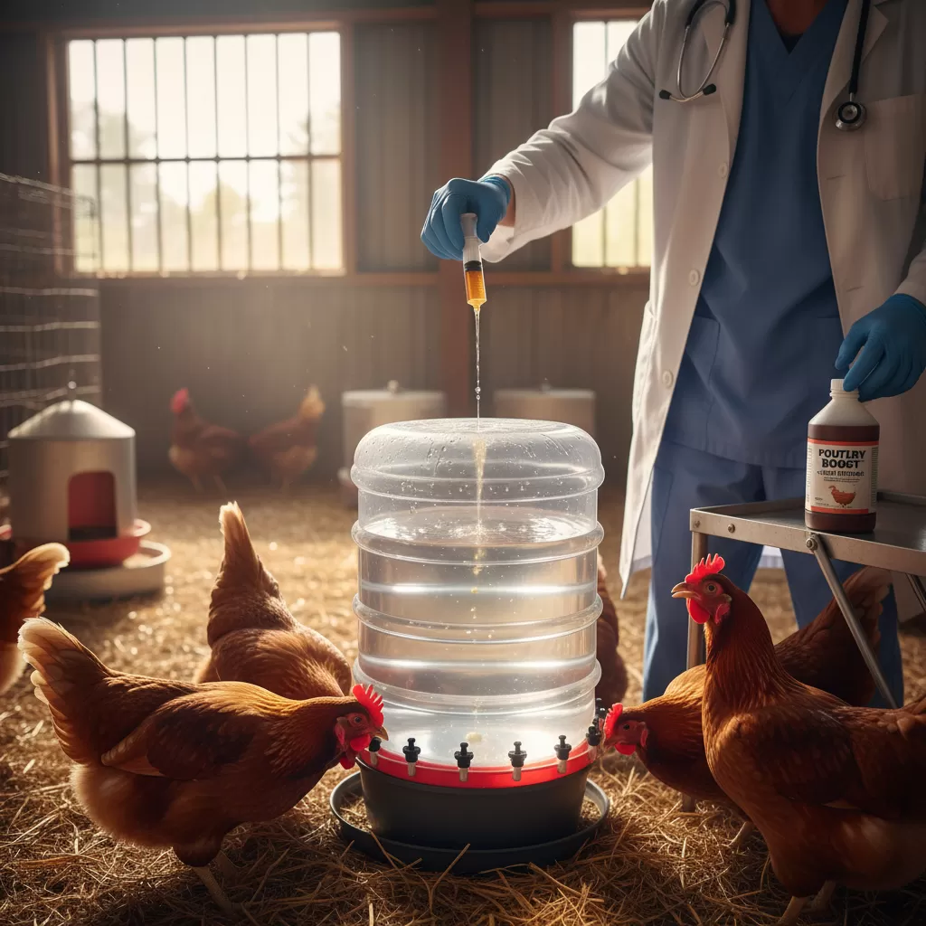 gemini_image_1770277685 Bổ sung vitamin và men tiêu hóa giúp gà hấp thụ dưỡng chất tối ưu