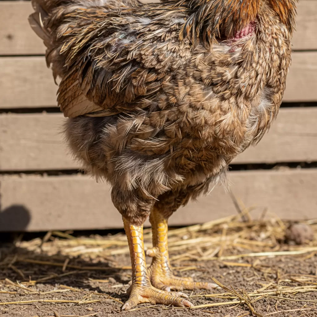 Tình trạng lông xơ xác và da nứt nẻ là biểu hiện đặc trưng khi gà thiếu hụt vitamin nhóm B và A