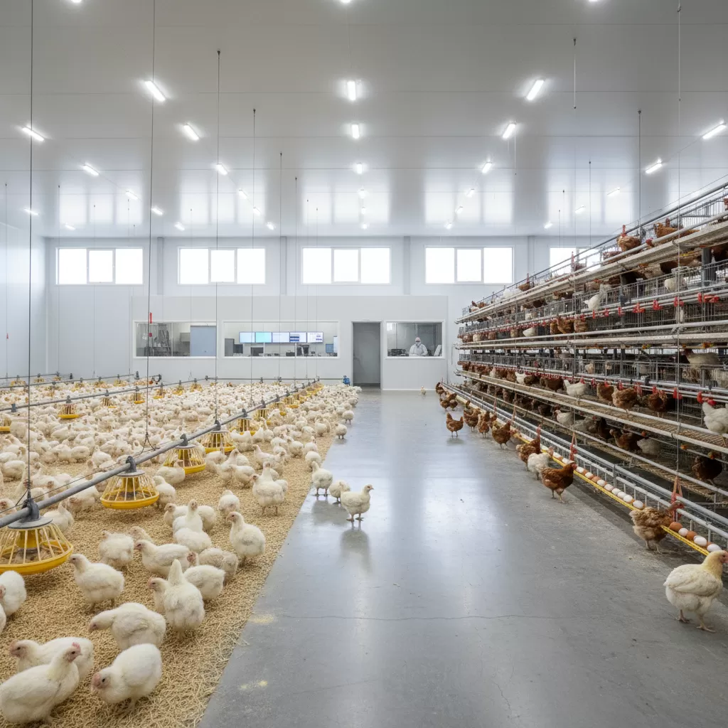 gemini_image_1770283025 Việc xây dựng khẩu phần ăn cân bằng vitamin cho gà thịt và gà đẻ là yếu tố cốt lõi để duy trì năng suất