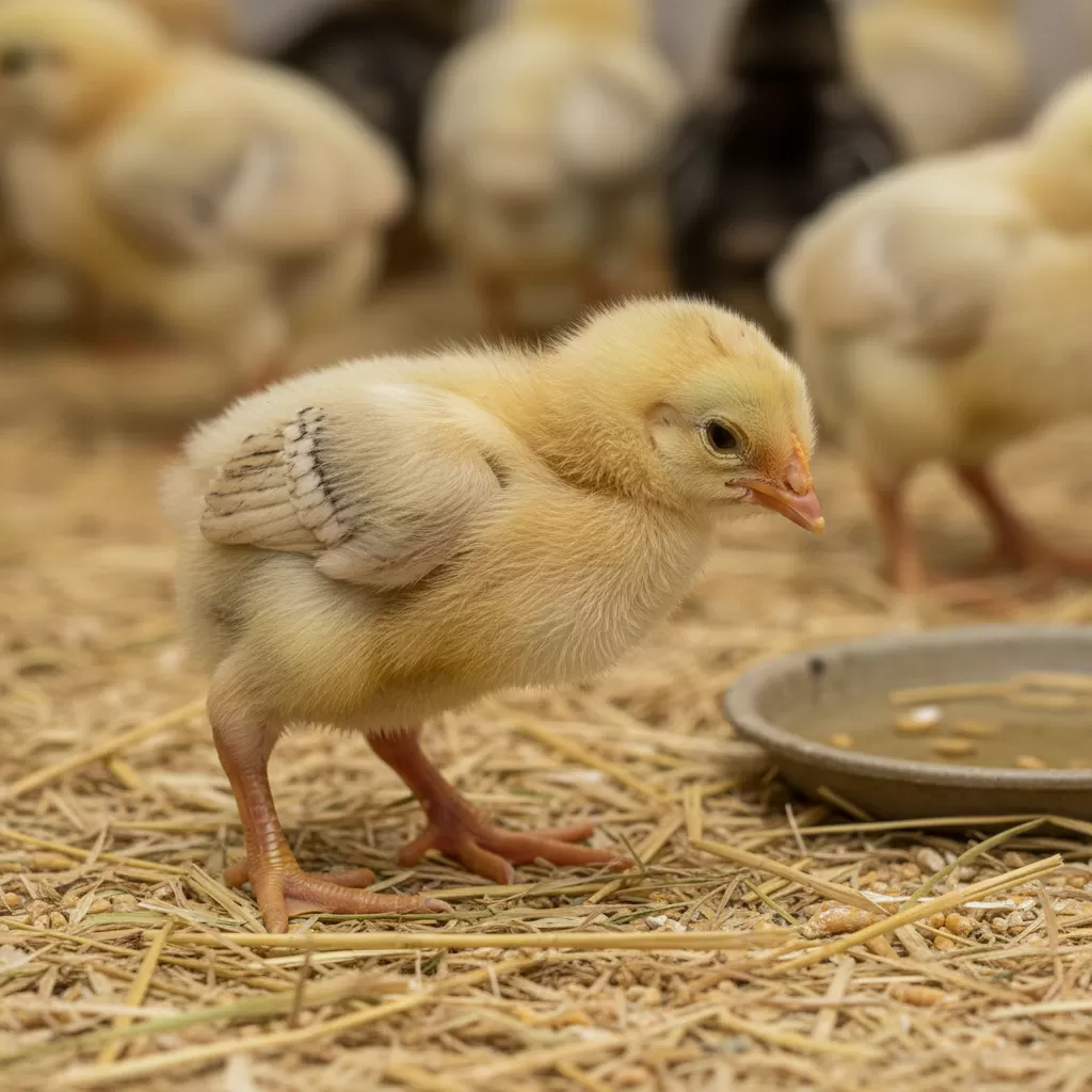 Gà con bị còi xương yếu chân do không tổng hợp đủ vitamin D3