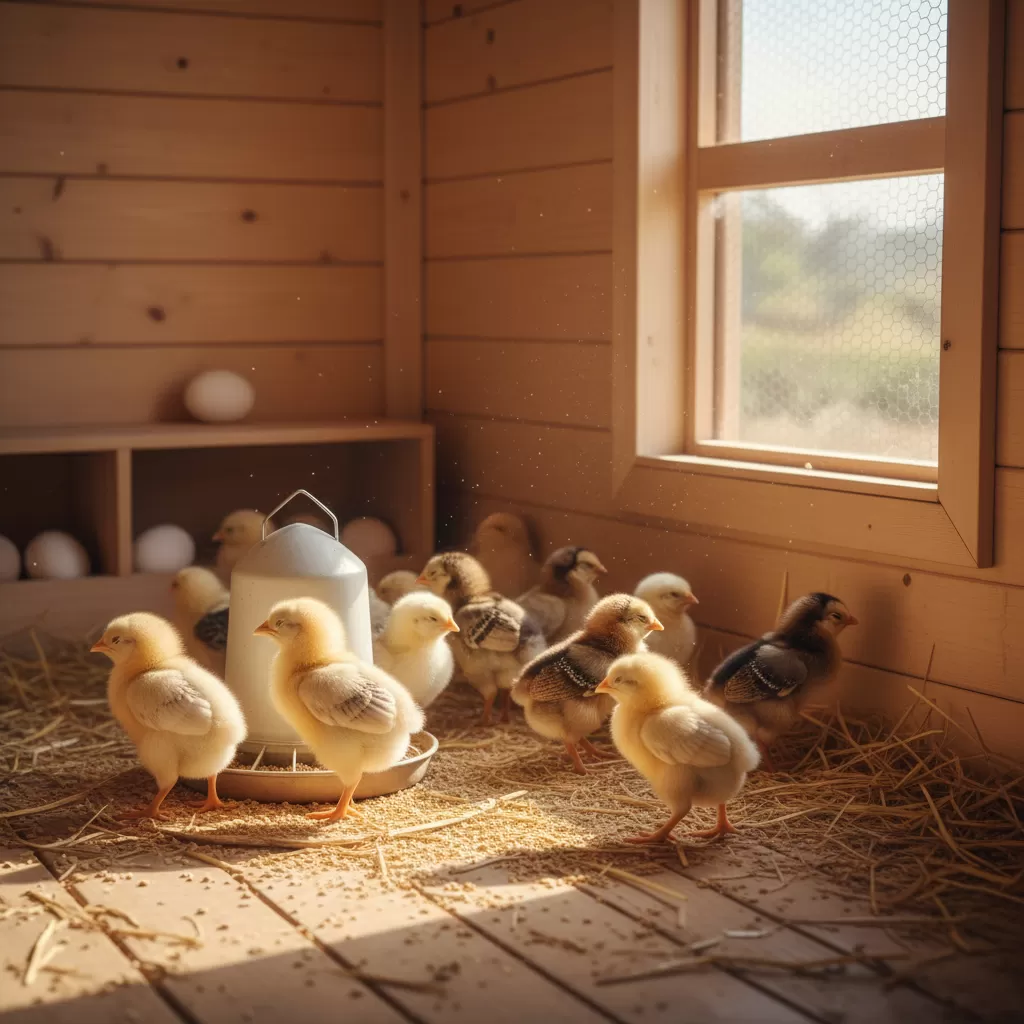 Ánh nắng sáng giúp tiêu diệt vi khuẩn và tăng cường sức đề kháng cho gà