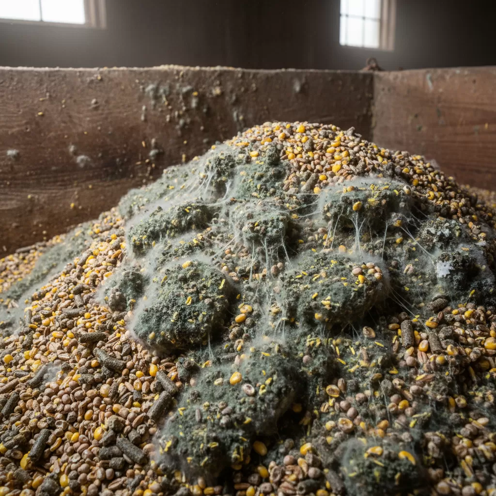 gemini_image_1770287242-1 Thức ăn bị ẩm mốc và oxy hóa là nguyên nhân chính gây mất hàm lượng vitamin E