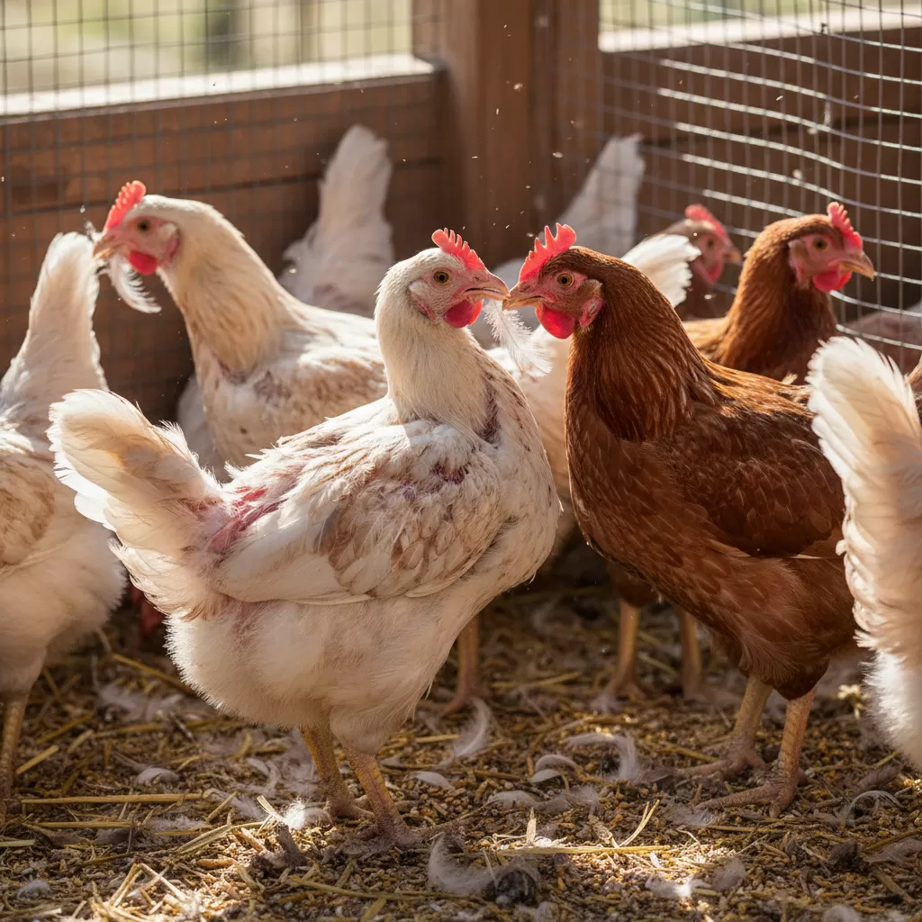 gemini_image_1770287565-1 Mỏ mềm và hành vi mổ lông nhau là biểu hiện đặc trưng của sự thiếu hụt khoáng chất