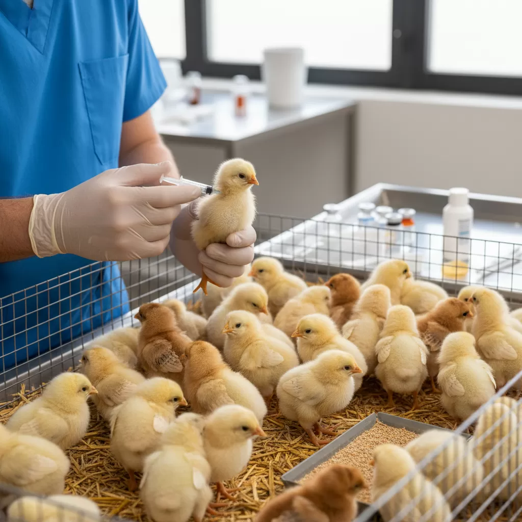 Thực hiện tiêm phòng vaccine đầy đủ giúp đàn gà hình thành hệ miễn dịch chủ động chống lại dịch bệnh