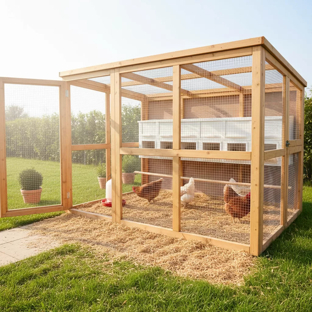 Môi trường chuồng nuôi sạch sẽ với lớp chất độn khô ráo giúp gà phát triển khỏe mạnh