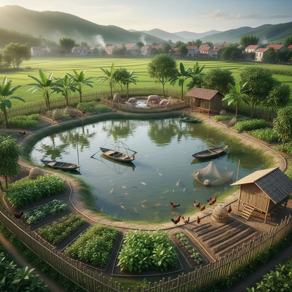 Tổng quan mô hình vườn  ao  chuồng kết hợp chăn nuôi gà gia trại bền vững