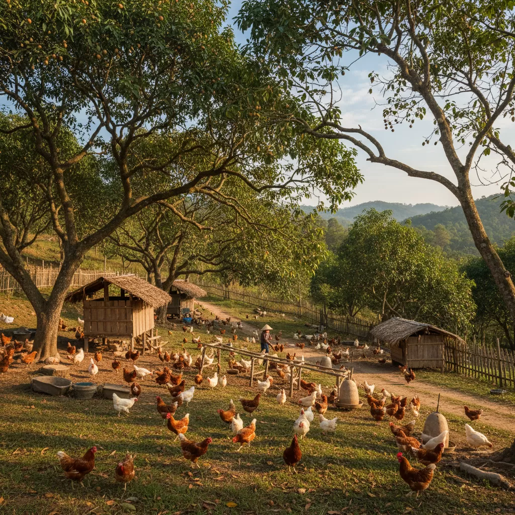 Mô hình nuôi gà trên đồi rừng kết hợp cây lâu năm mang lại hiệu quả kinh tế cao và bền vững