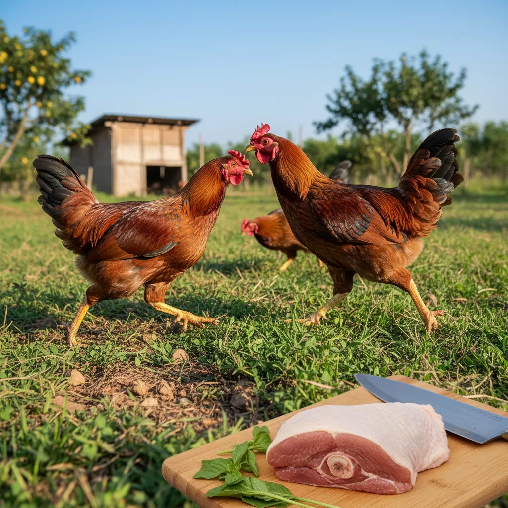 Gà được vận động ngoài trời giúp nâng cao chất lượng thịt và trứng