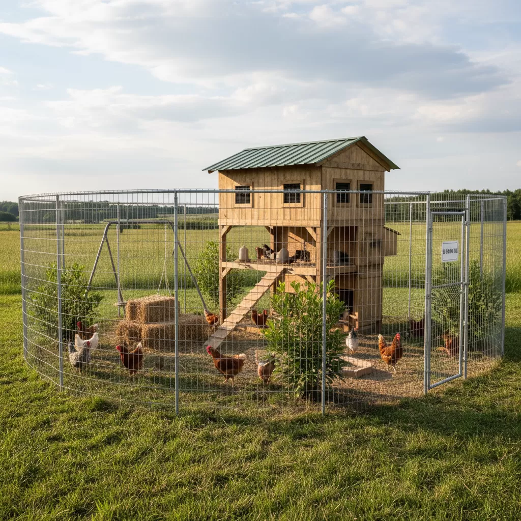 Thiết kế chuồng trại thông thoáng kết hợp sân chơi rộng rãi cho gà