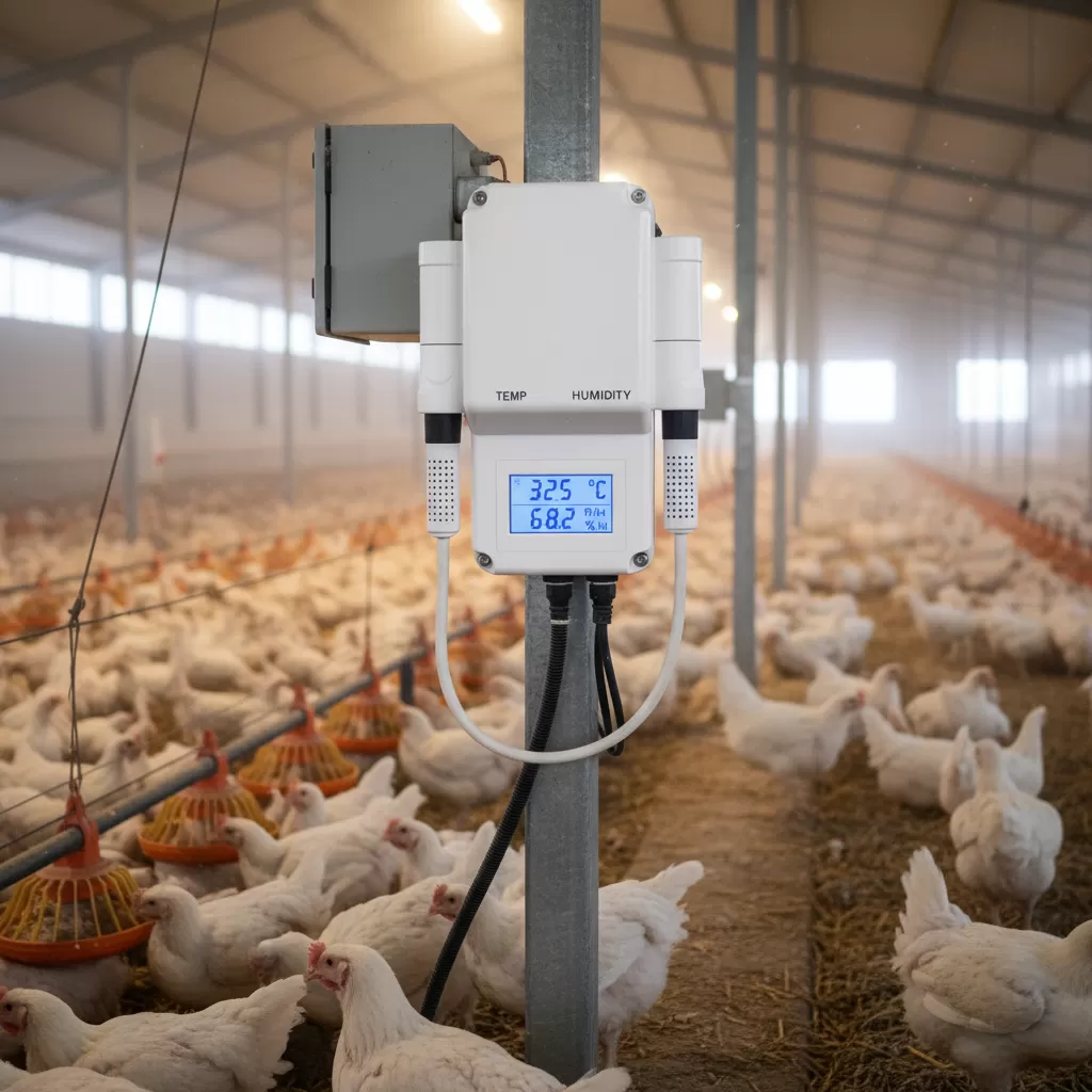 Tích hợp cảm biến thông minh để giám sát môi trường chuồng nuôi 247
