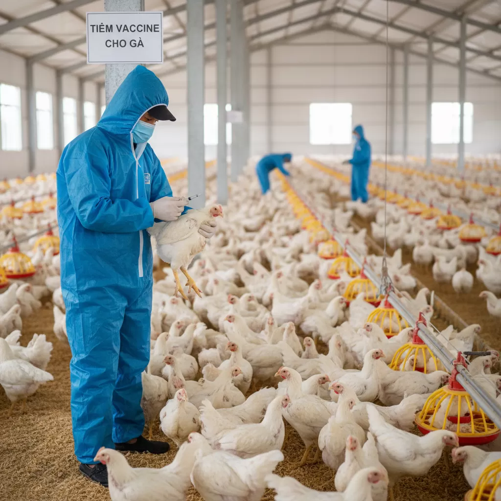 Thực hiện đúng quy trình tiêm phòng giúp bảo vệ đàn gà khỏi dịch bệnh