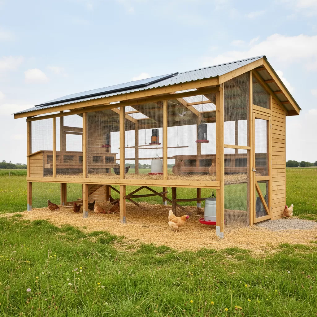 gemini_image_1770300129-1 Thiết kế chuồng trại khoa học giúp gà phát triển khỏe mạnh