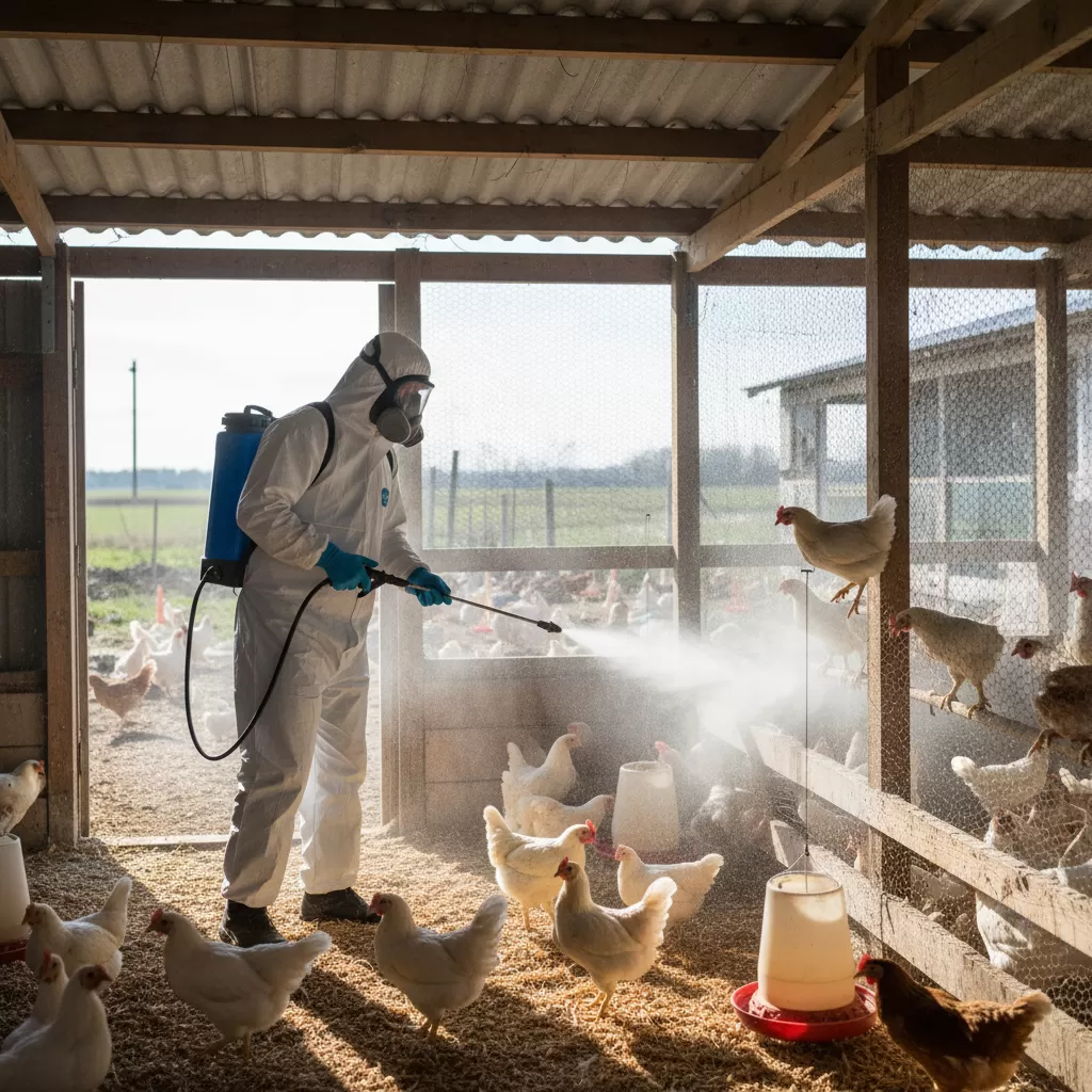 Thực hiện phun khử khuẩn định kỳ là biện pháp phòng bệnh chủ động hiệu quả