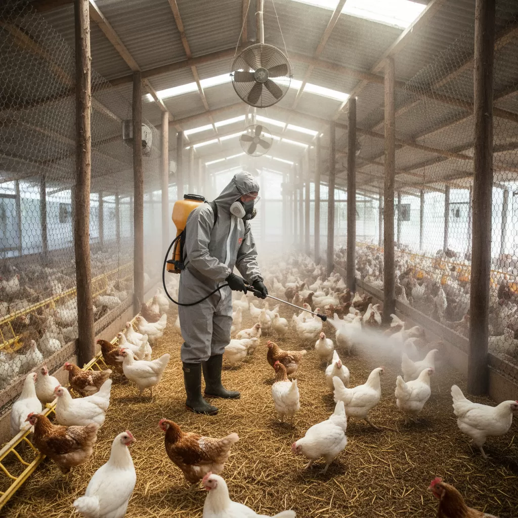 Vệ sinh sát trùng chuồng úm giúp loại bỏ mầm bệnh tiềm ẩn