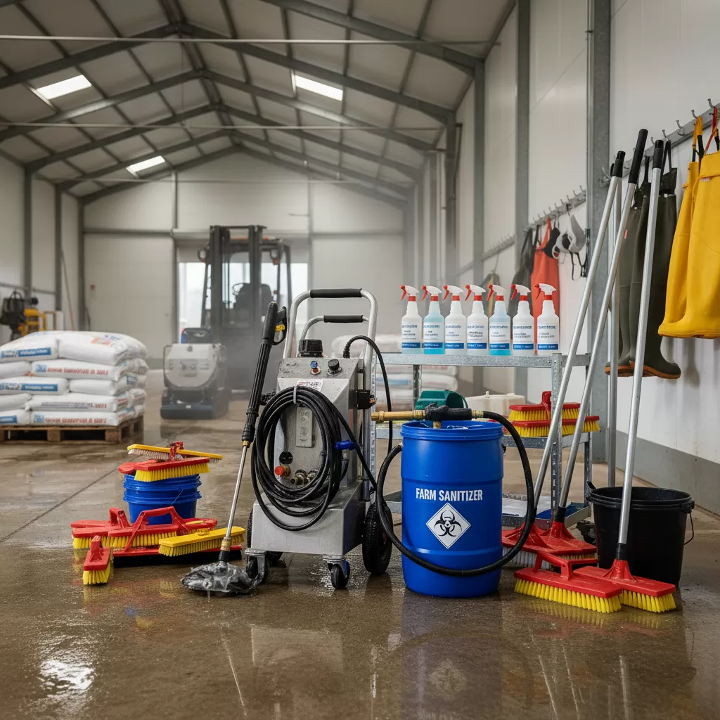 Làm sạch cơ học các thiết bị chăn nuôi là bước không thể thiếu trong quy trình vệ sinh